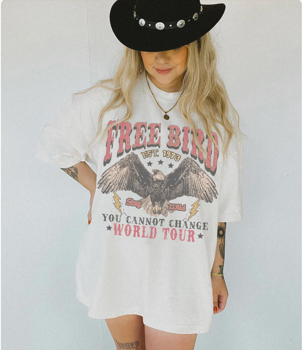 70s Rock Free Bird Comfort Colors Band Old School Band Retro Music Rock Band Tee