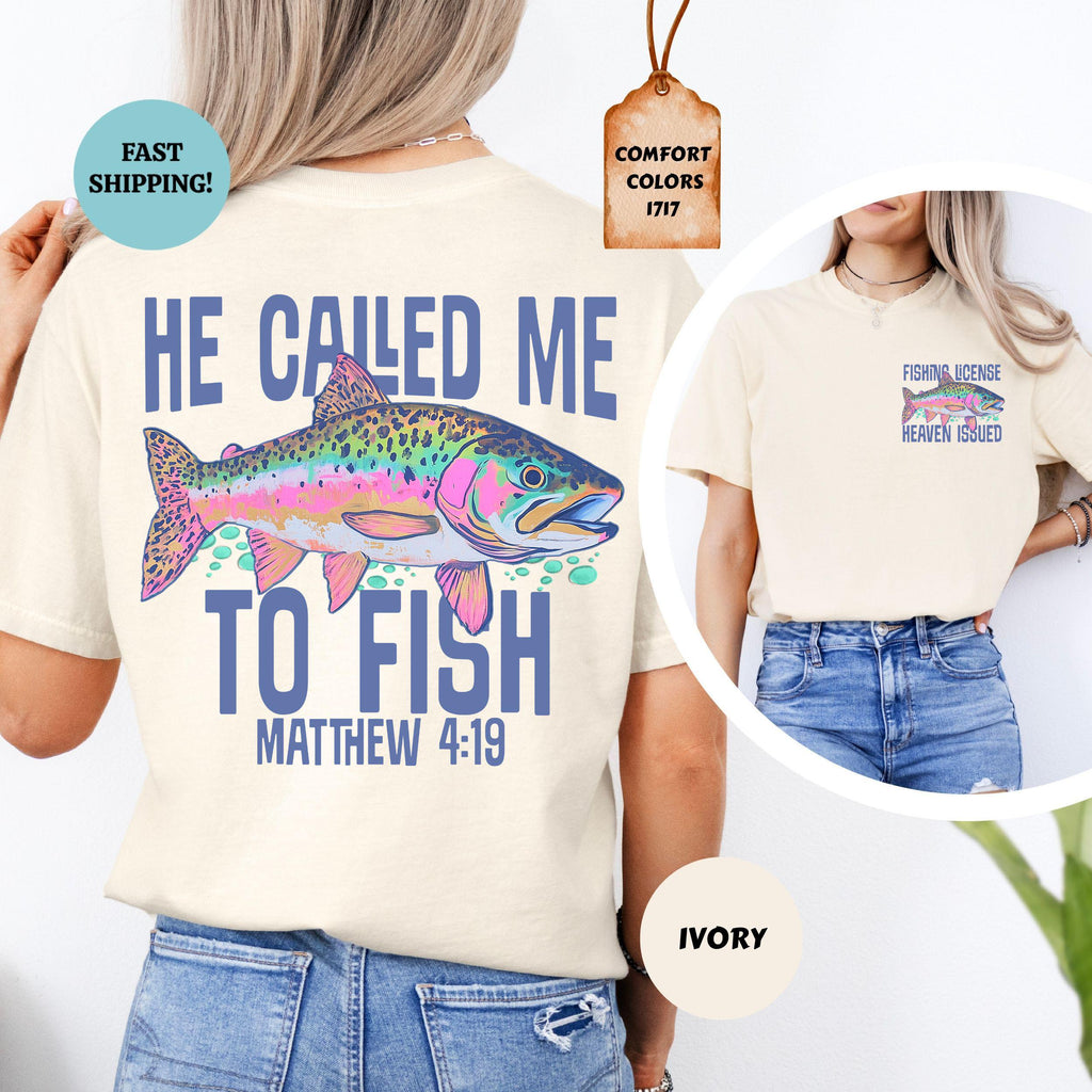 Comfort Colors Called Fish Christian Faith-Based Fishing Christian Summer Fishing Lover Scripture Tee