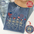 Subtle Fuck Trump Skeleton Liberal Fourth July Kings America Anti Fascism Resistance Leftist Semiquincentennial Fdt Tee