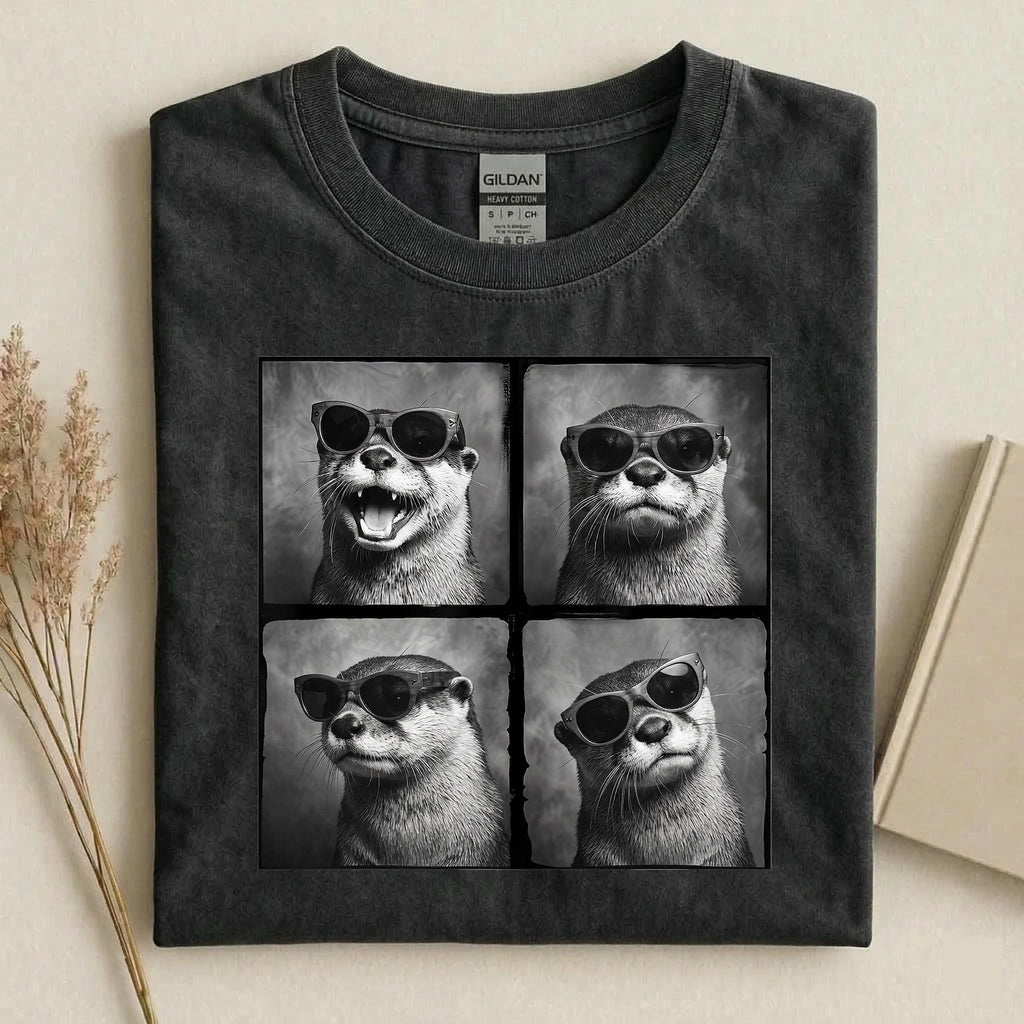 Otter Sunglasses Otter Animal Black White Otter Wildlife Streetwear