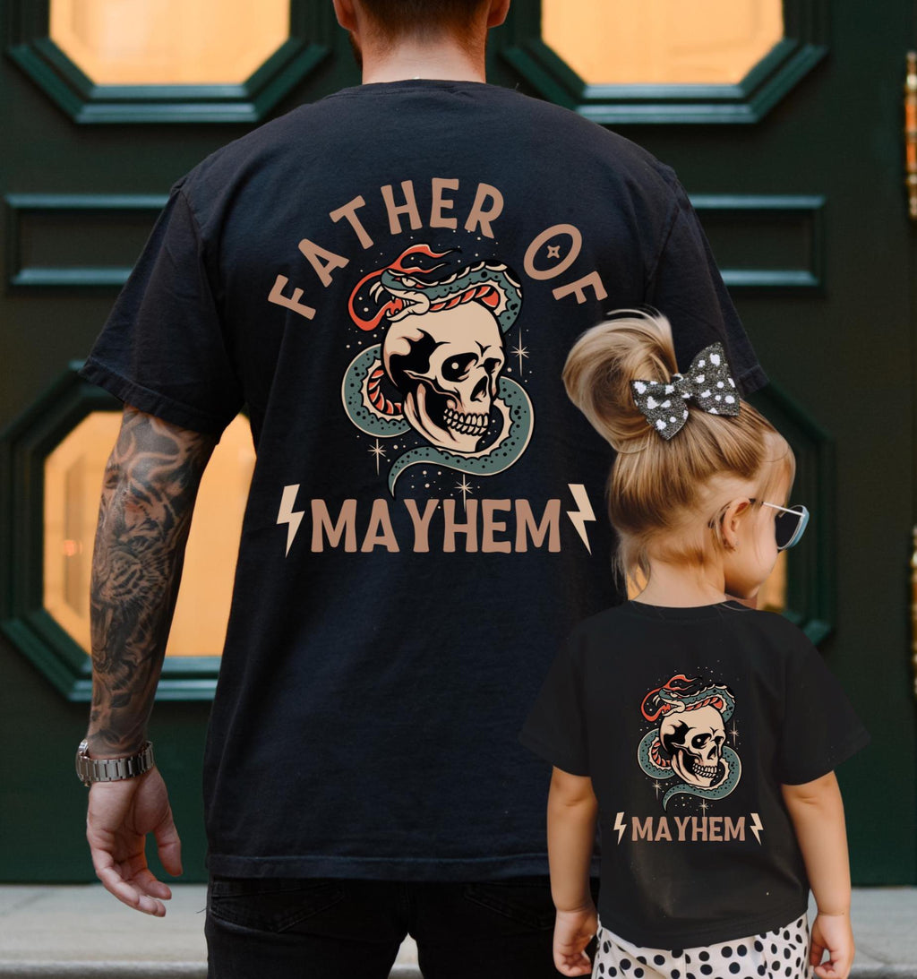 Father Mayhem Dad Matching Dad Dad Girl Father Son Father Daughter Expectant Father Dad Tee-Shirt