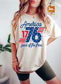 1776 America Land Free Usa Patriotic 4th July Retro Independence Day Retro Usa Tee