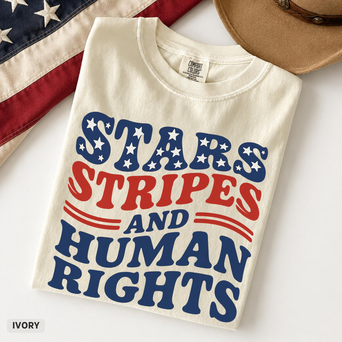 Stars Stripes Human Rights Comfort Colors Retro 4th July Liberal Feminist American Patriotic