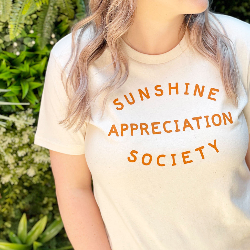 Sunshine Appreciation Society Organic Slogan Tee Summer