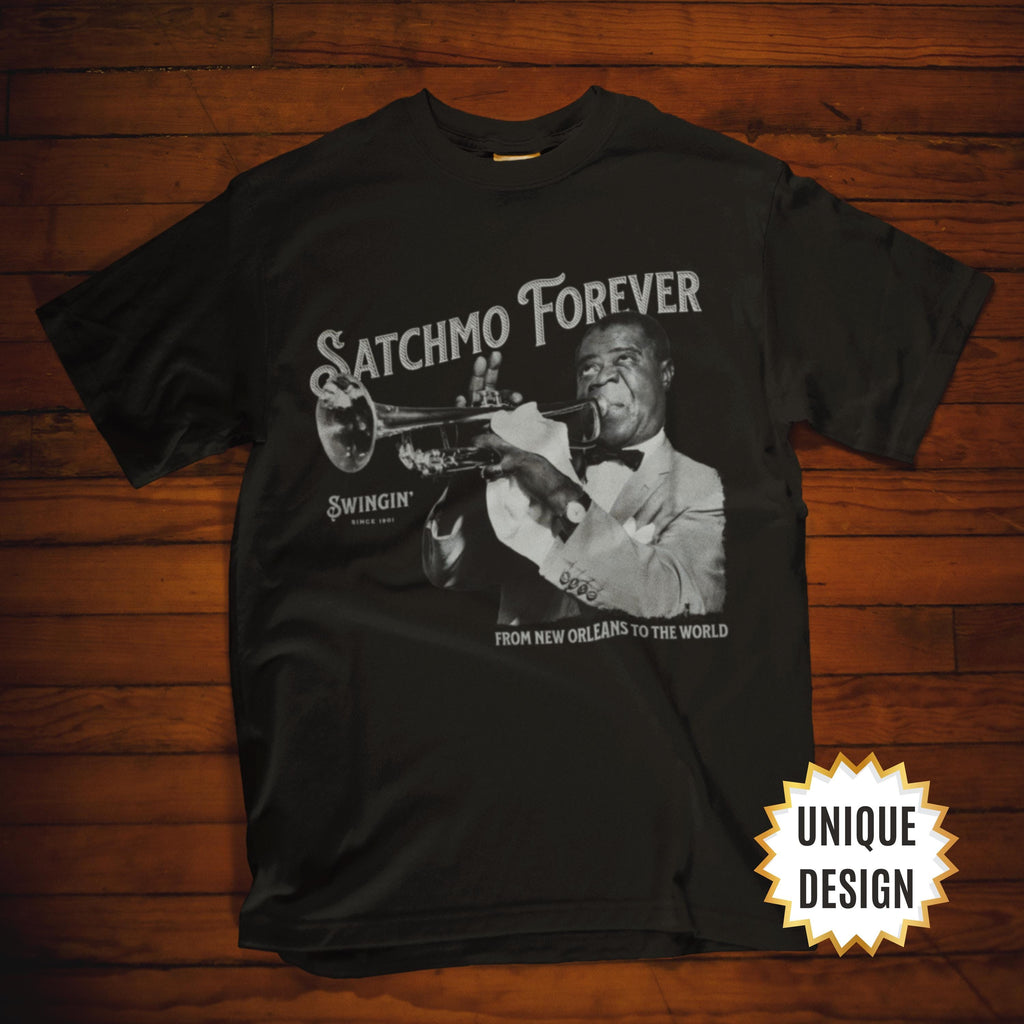 Satchmo Louis Armstrong Tribute Jazz Lover Vintage Swing Music Musician Black