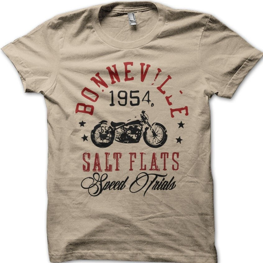 Boneville Salt Flats 1954 Speed Trials Motorcycle Racer Biker Vintage Old Indian 7001