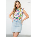 /Size Xl/ Floral Ruffle Sleeve Blouse