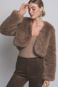 .1006 Crop Faux Fur Jacket SI-26867