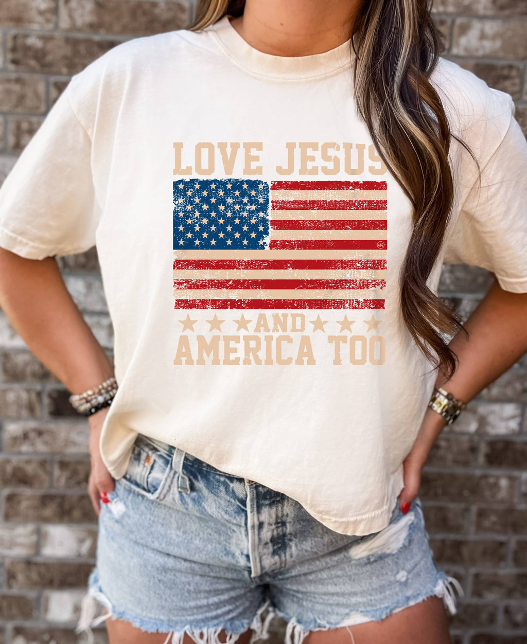 Love Jesus and America Too July 4th Comfort Colors Tee Unisex
