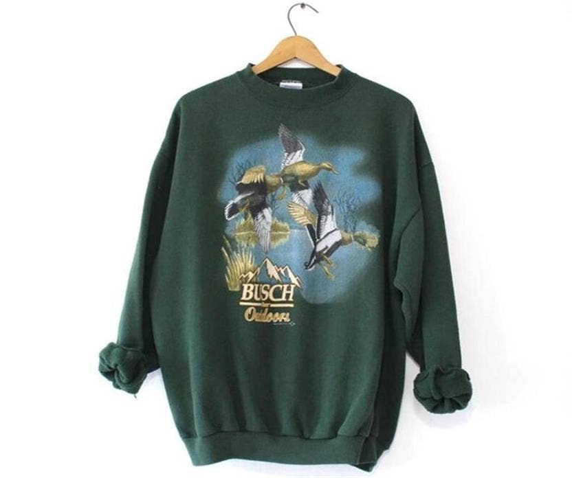 Vintage Busch Beer Outdoors Duck Sweatshirt Gift Unisex