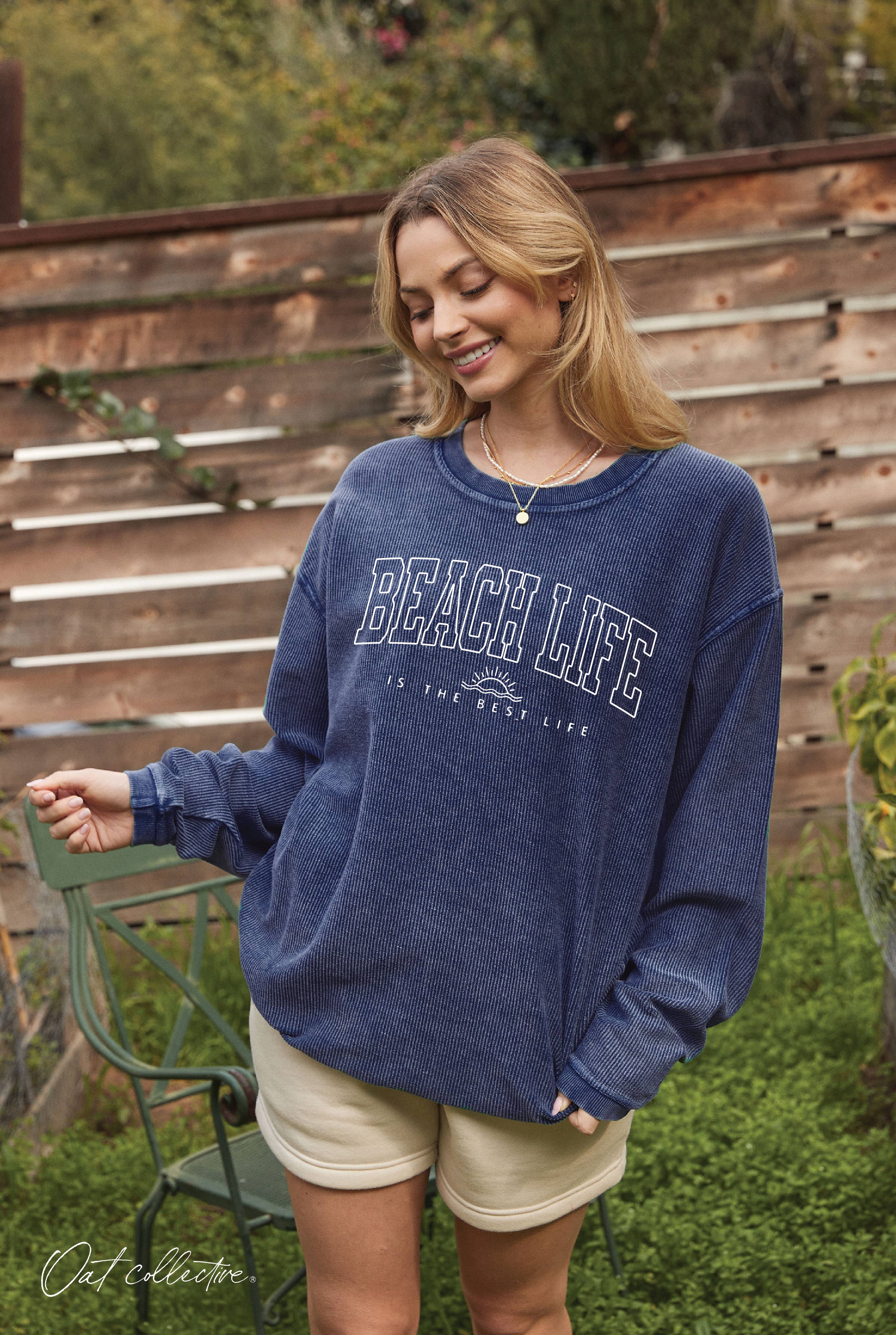 Beach Life Is the Best Life Thermal Vintage Pullover