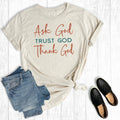 Retro Faith Ask God Trust God Thank God Graphic Tee