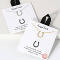 Forged Luck Cz Horseshoe Pendant Gold Dipped Necklace