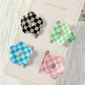 Checker Daisy Small Hair Claw Clip Set