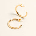 S-14K Gold Dipped Post Hoop Earrings