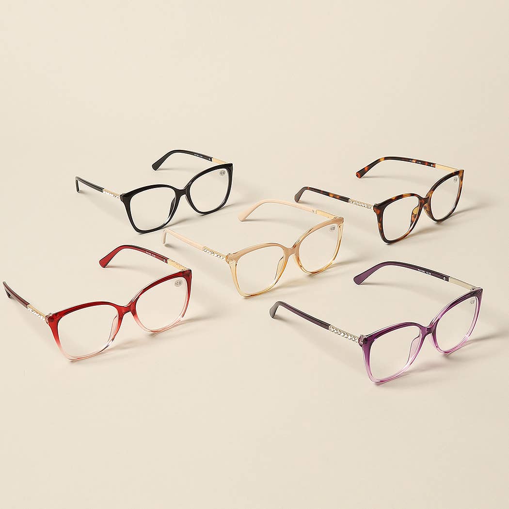 Women's Rhinestone Decor Reading Glasses