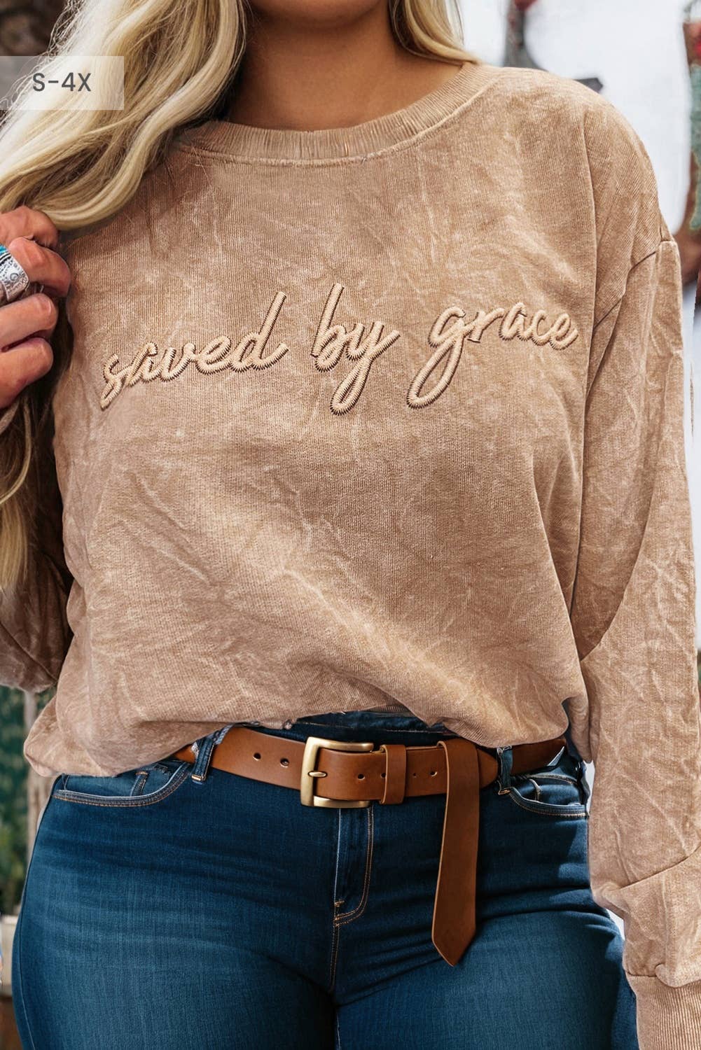 Western Apparel Embroidered Mineral Wash Sweatshirt (S-4X)