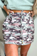 Camouflage Print Drawstring Casual Mini Skort (S-Xl)