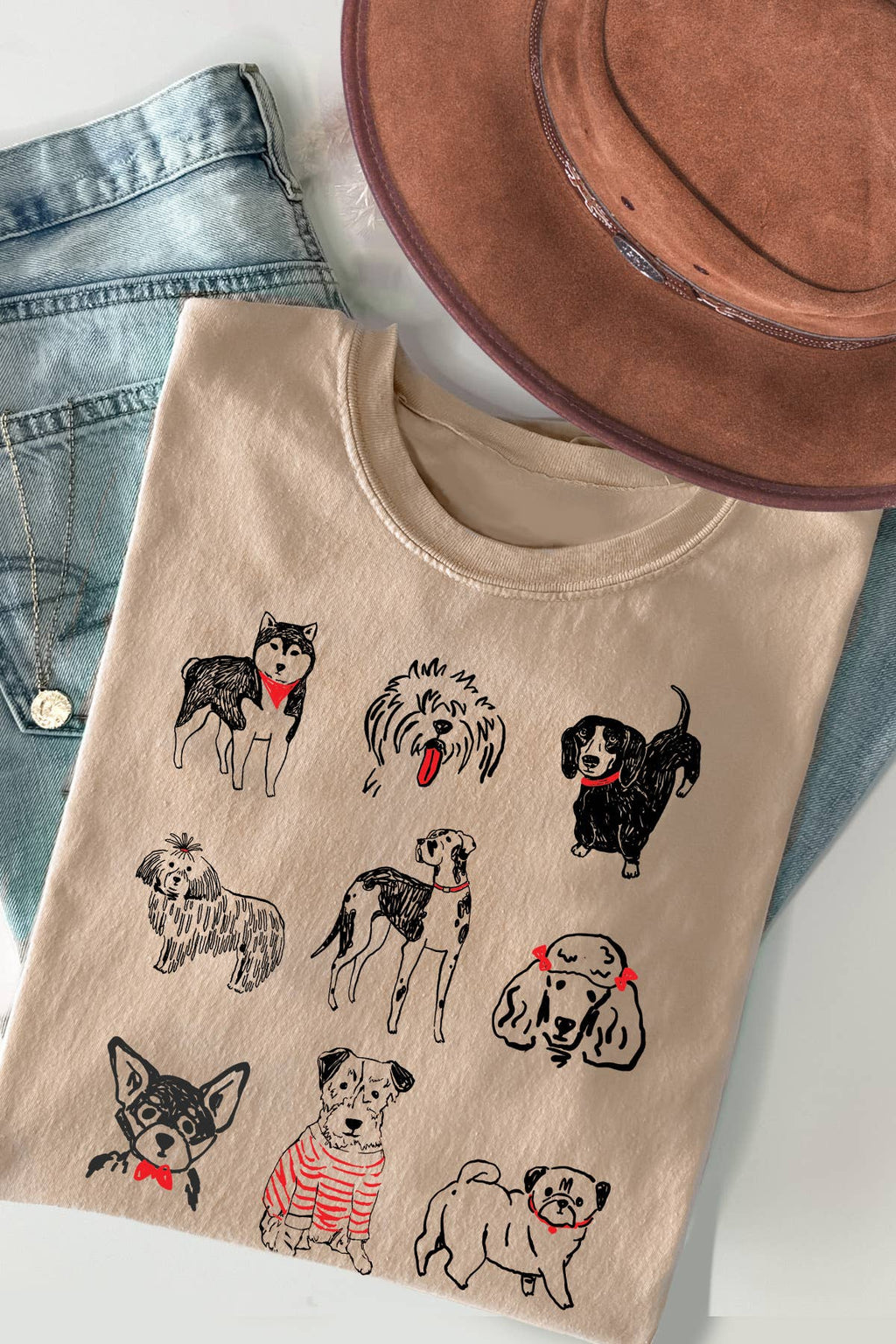 Women Dog Lover Graphic Print Short Sleeve Top Unisex