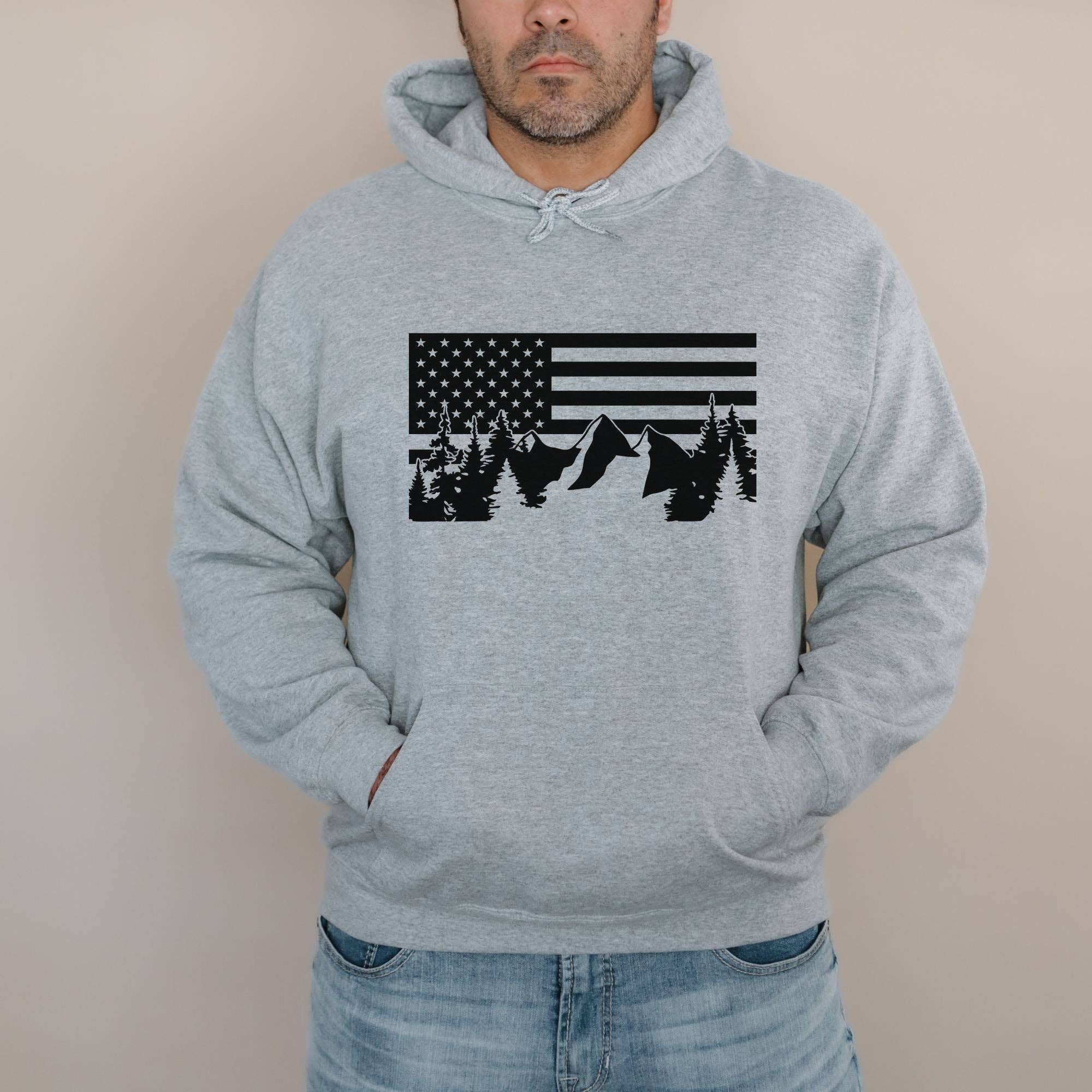 Patriotic Flag Nature Crewneck Sweatshirt Hoodie 254