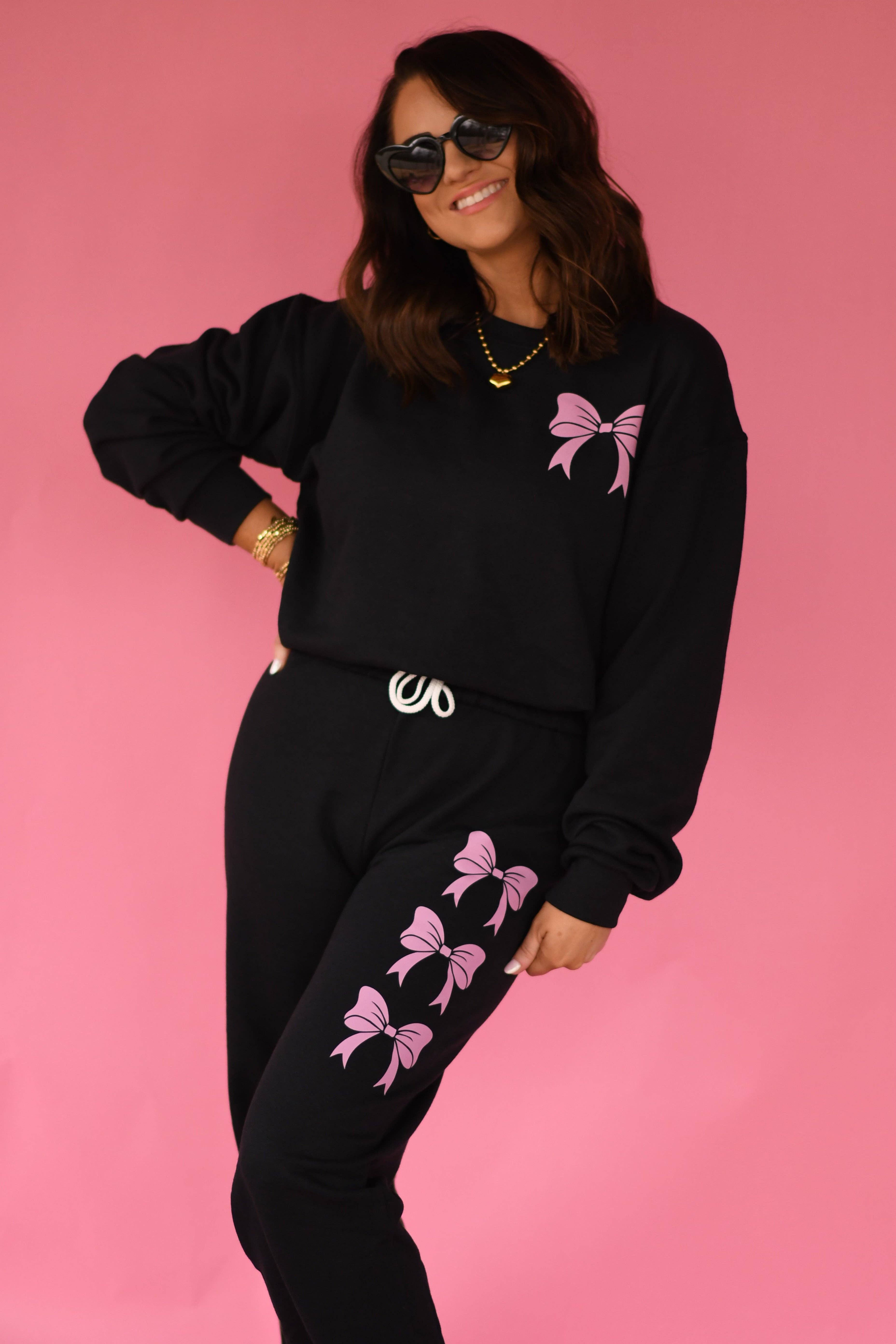 Black Bow Jogger Set