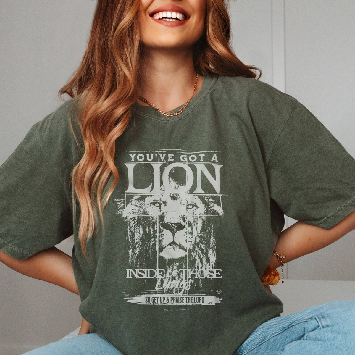 Lion Inside Those Lungs Moss Christian Tee Unisex