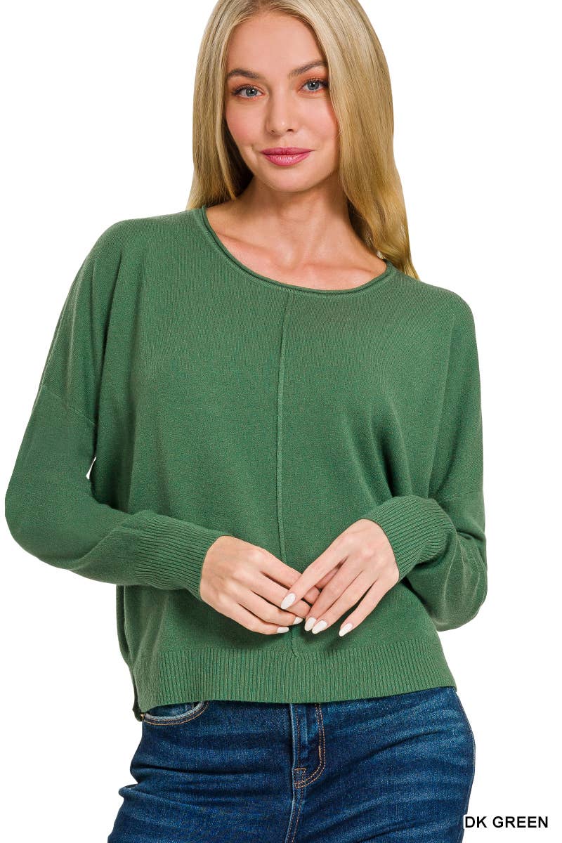 ...SI-26805 Viscose Front Seam Round Neck Sweater