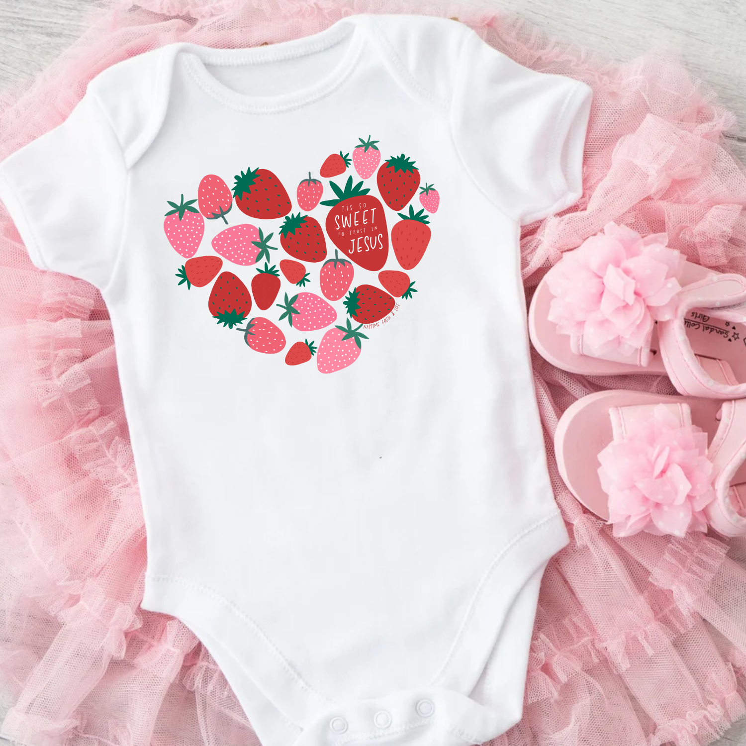 Tis So Sweet To Trust in Jesus Strawberry Onesie