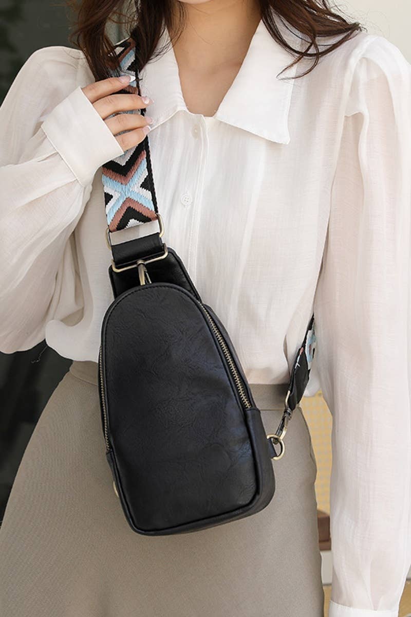 1028 Vegan Leather Sling Cross Body Bag  SI-25388