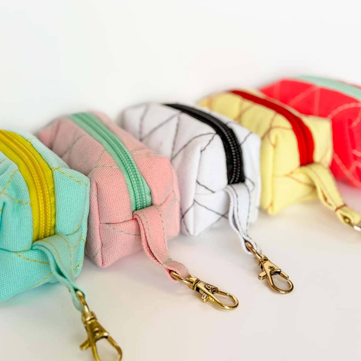 Mini Quilted Bags, Dog Bag Holder, Zipper Bag, Mini Bag