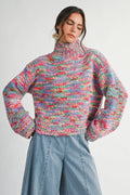 3320IK Chunky Marled Turtleneck Sweater Unisex