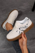 Dalmatian Print/ Quilted Contrast Low Top Sneakers