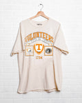 Tennessee Vols Prep Patch Off White Thrifted Tee