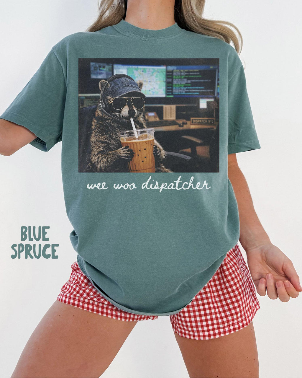 Comfort Colors Dispatcher 911 Dispatcher Raccoon Emergency Dispatch Graduation Tee
