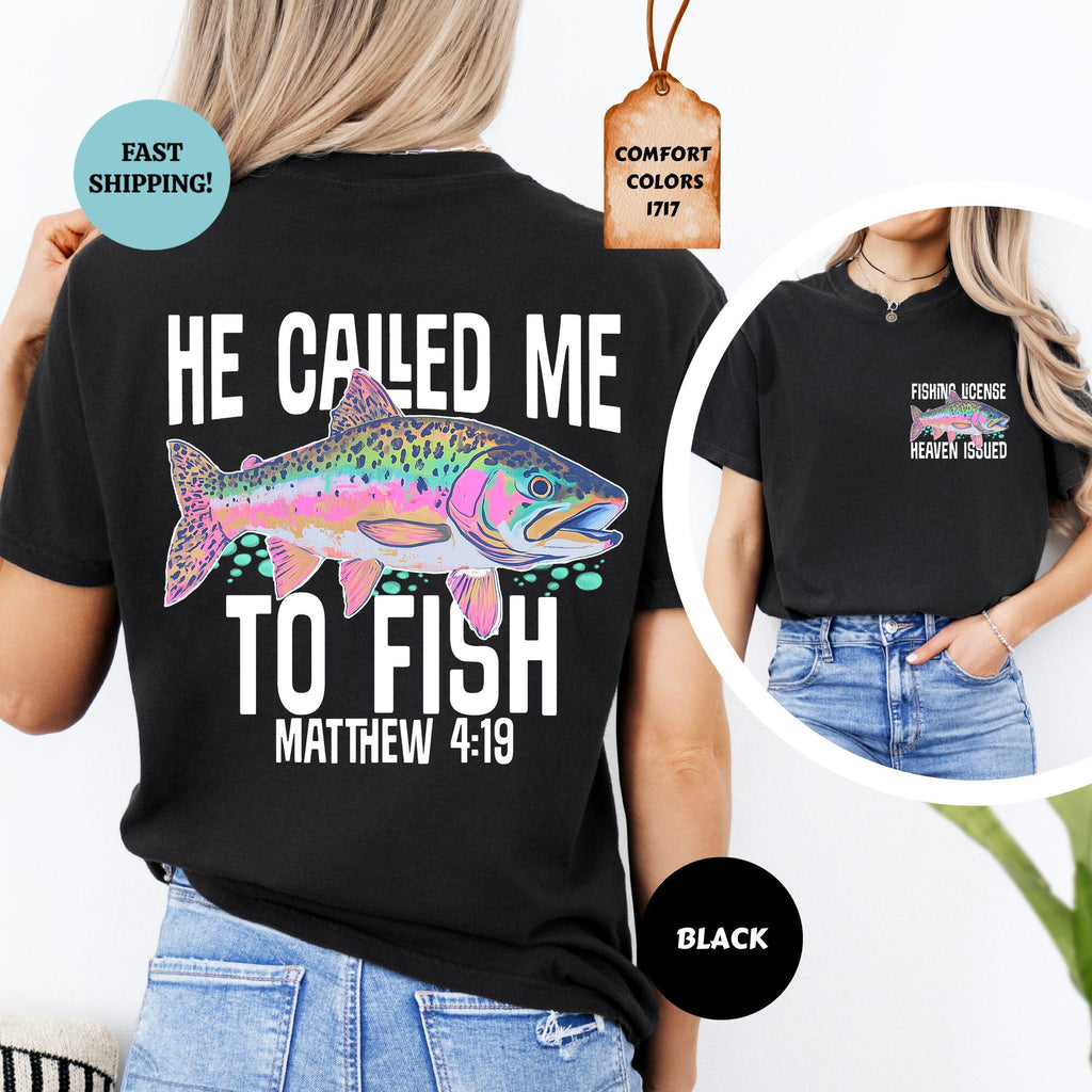 Comfort Colors Called Fish Christian Faith-Based Fishing Christian Summer Fishing Lover Scripture Tee