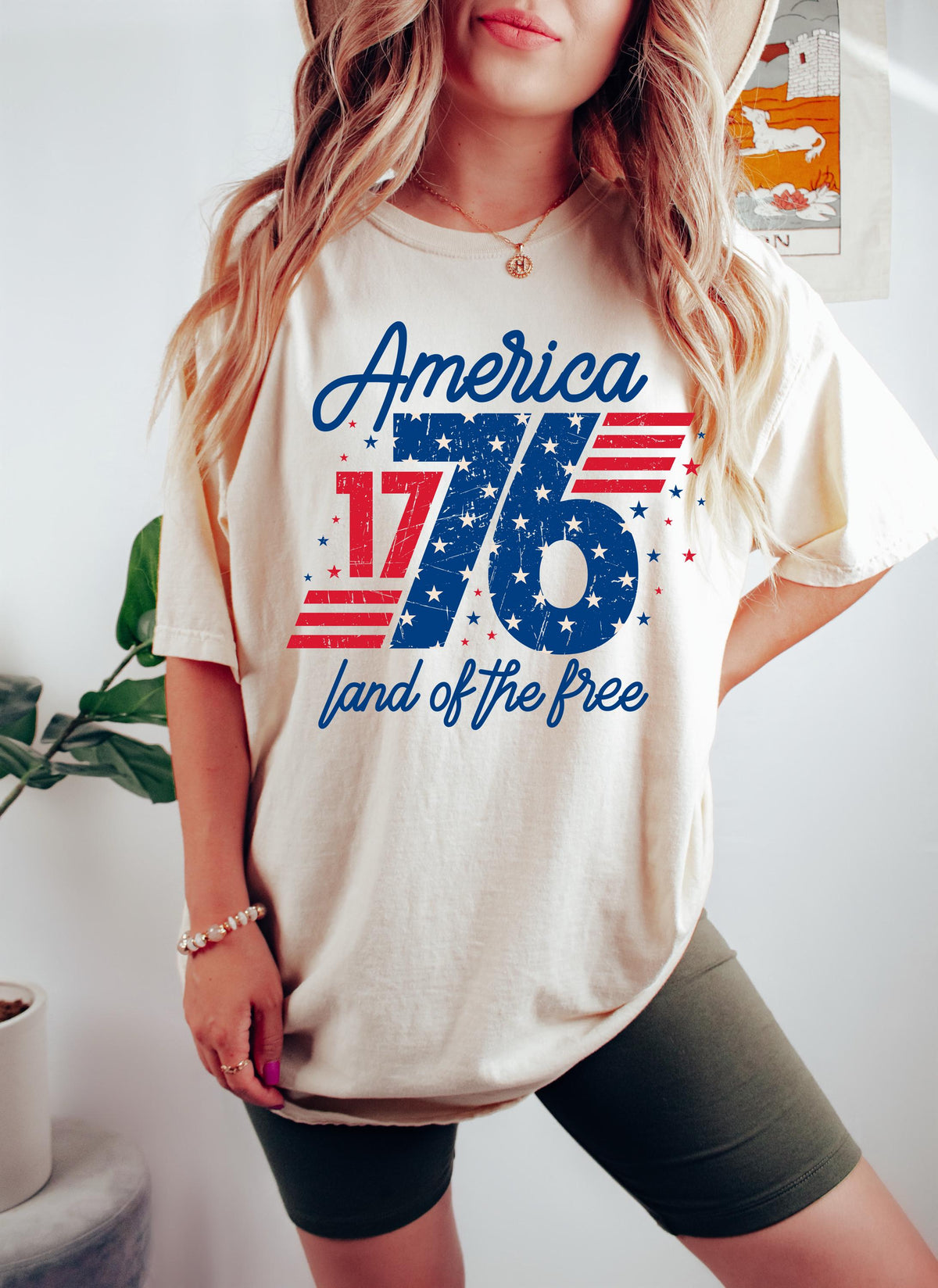 1776 America Land Free Usa Patriotic 4th July Retro Independence Day Retro Usa Tee