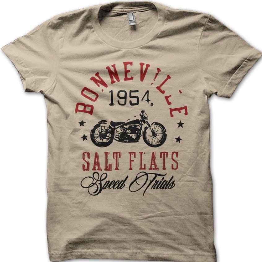 Boneville Salt Flats 1954 Speed Trials Motorcycle Racer Biker Vintage Old Indian 7001