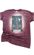 The Cat Lady – Skeleton Tarot Card Bleached Tee Unisex