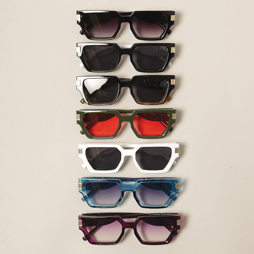 Retro Cat-Eye Style Rectangular Sunglasses