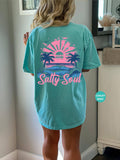 Salty Soul Retro Beach Graphic Summer Tee Shirt