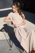Short Sleeve Cropped Boxy Linen Blouse