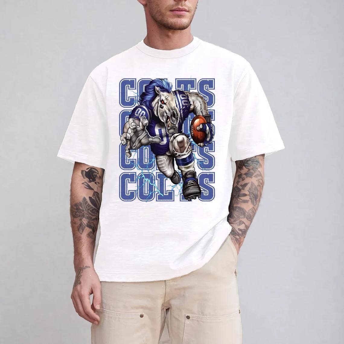 Fierce Indianapolis Colts Football Mascot Tee Design For Fan