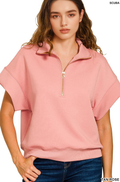 ..1014 Scuba High Neck Half Zip Short Sleeve Pullover SI-28833