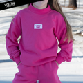 KD-TP-1001 Kid Longsleeve Terry Cloth Top-Hot Pink