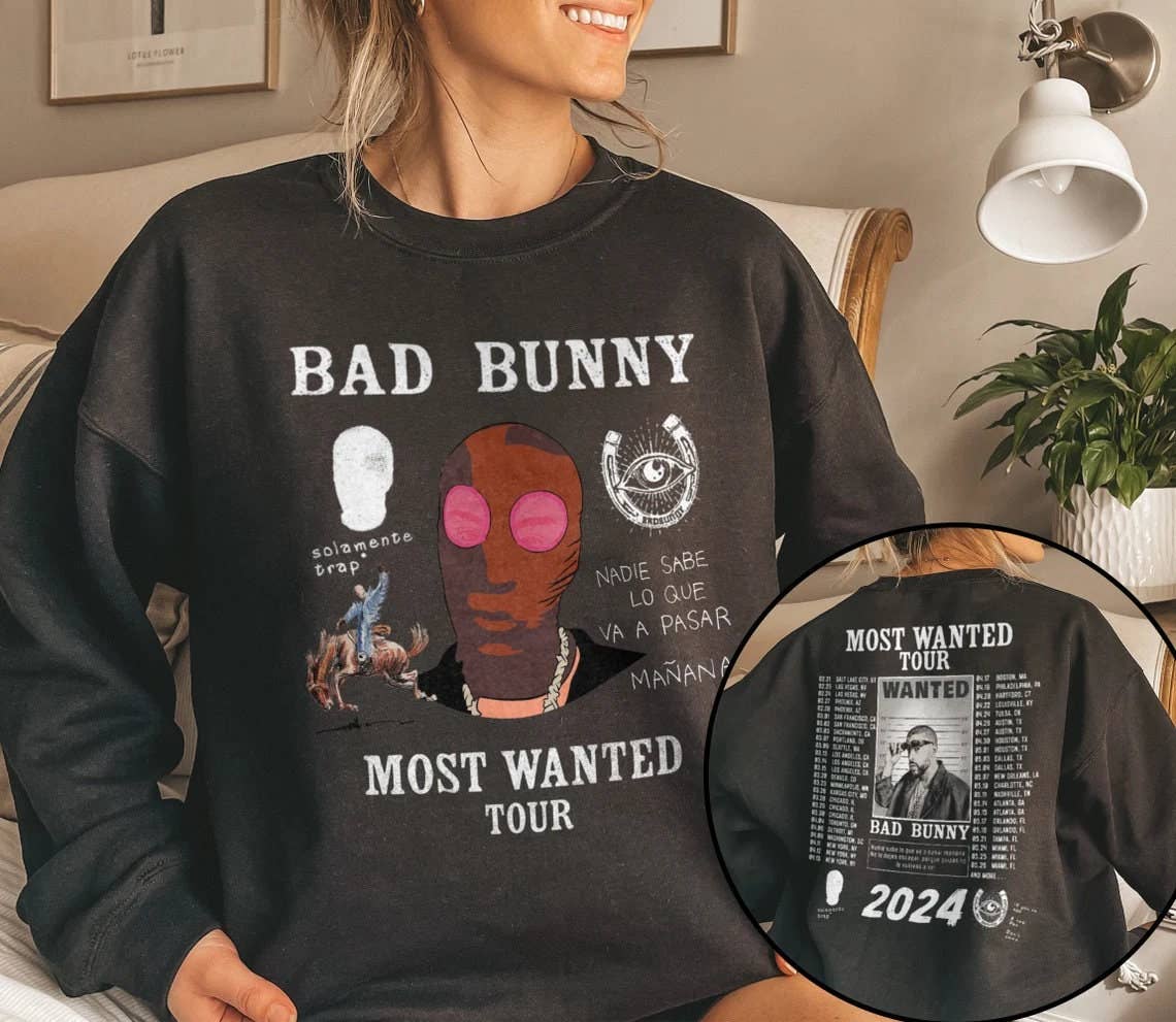 Bad Bunny Most Wanted Tour 2024 Sweatshirt