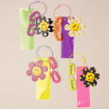 Happy Face Polka Dot Flower Keychain Bag Charm