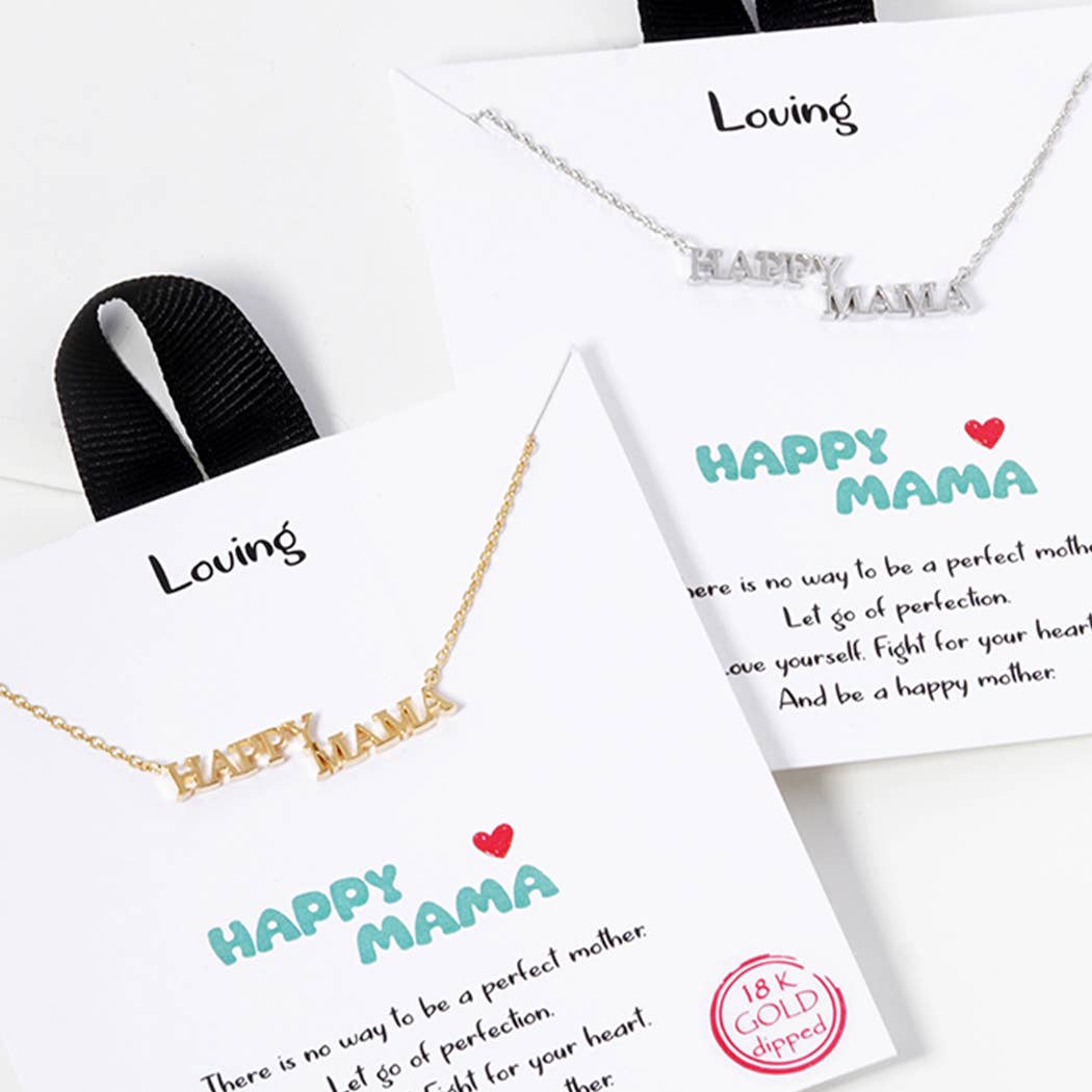 Gold Dipped Letters Happy Mama Necklaces