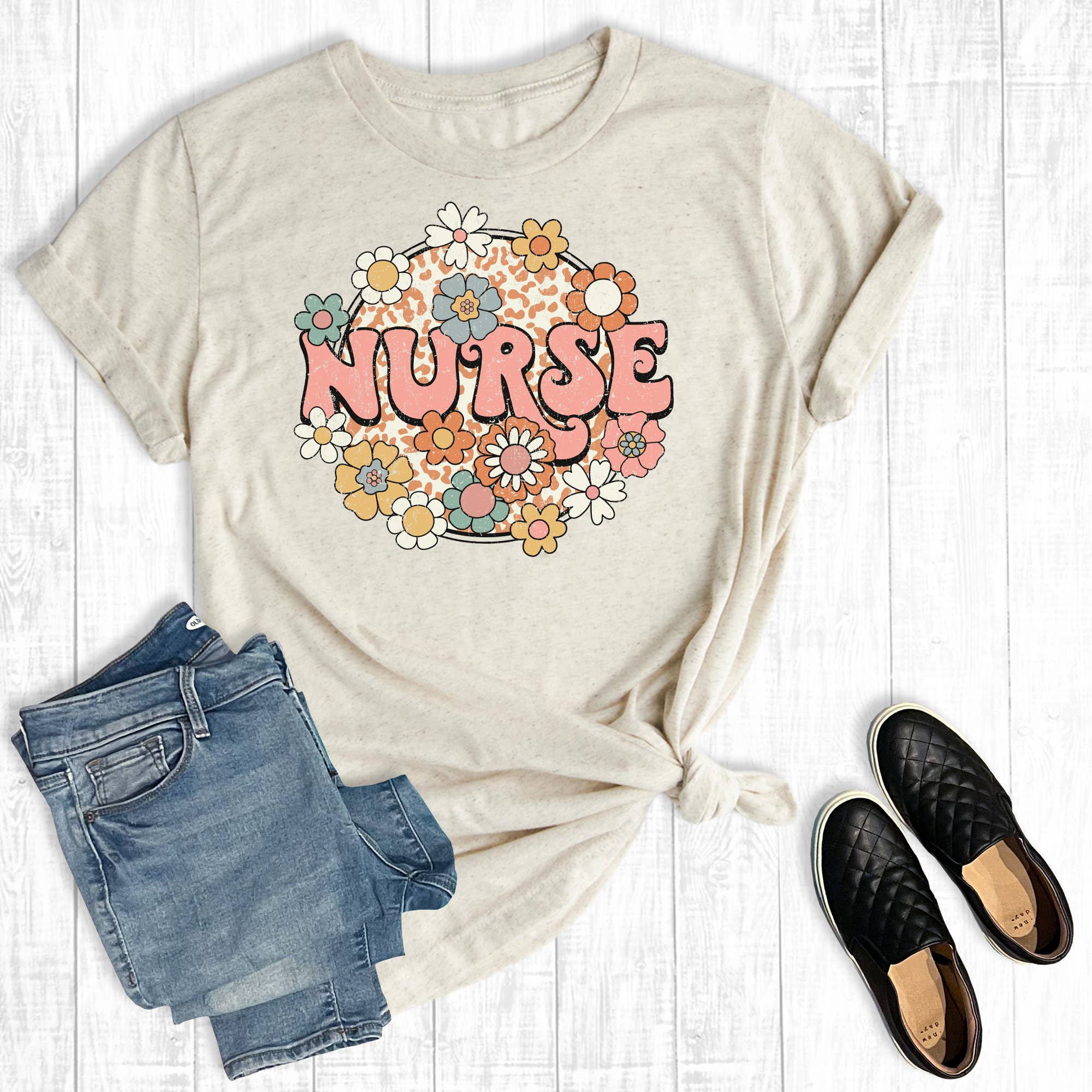 Retro Groovy Nurse Graphic Tee
