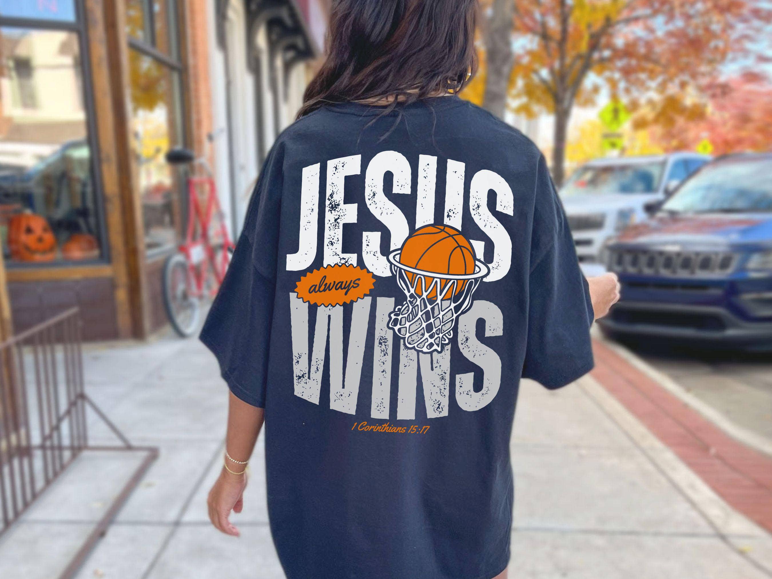 God Always Wins Retro Christian Basketball Boys Bible Shirt