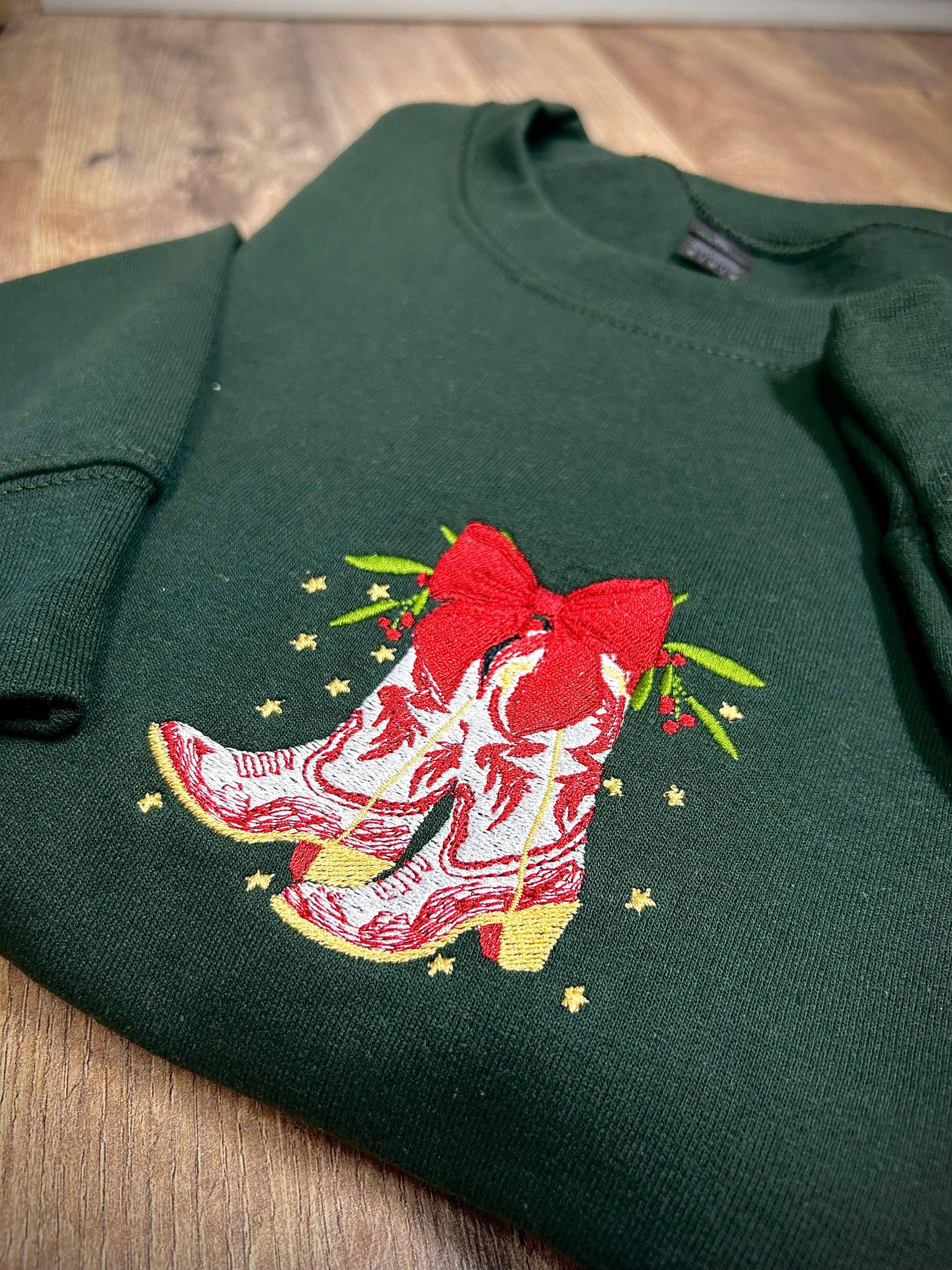 Embroidered Christmas Boots